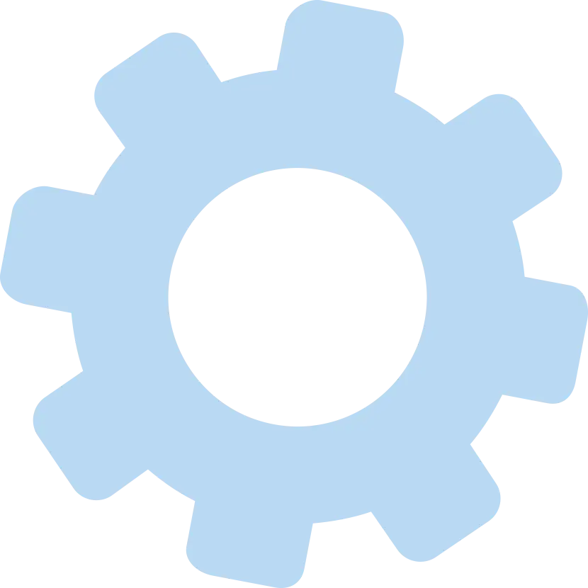 Branding Consulting Pune | Light Blue Gear Cog Icon