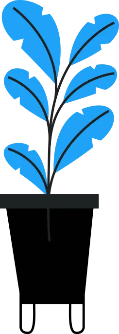 Brand Consulting Company | Black Potted Plant with Blue Leaves