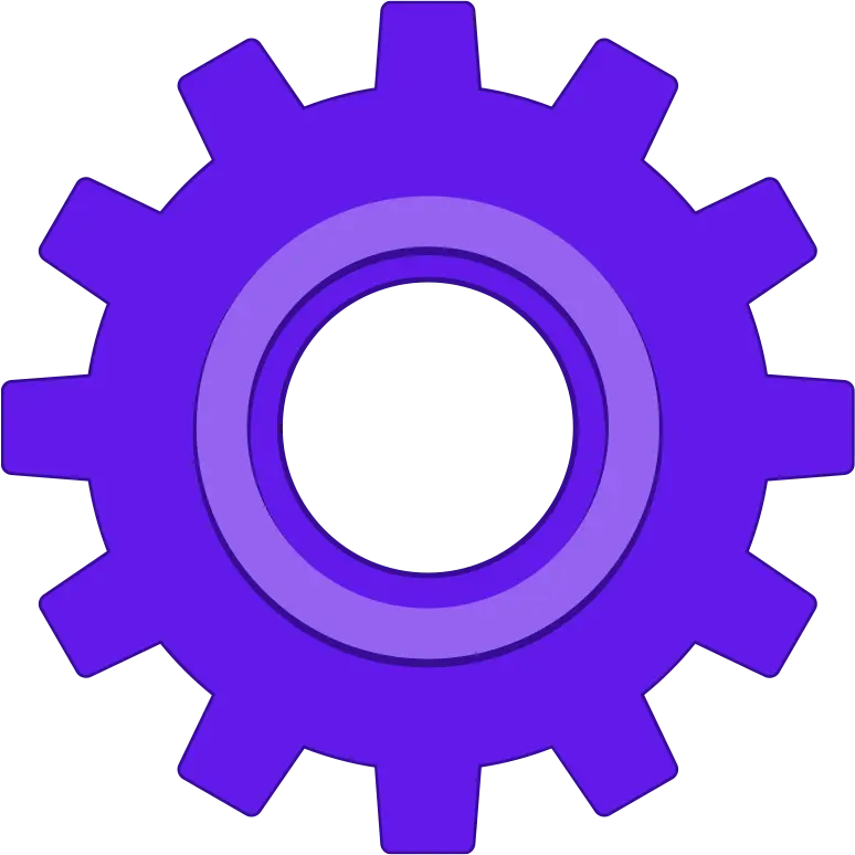 Isolated Cogwheel Icon in Blue Colour | Evonix